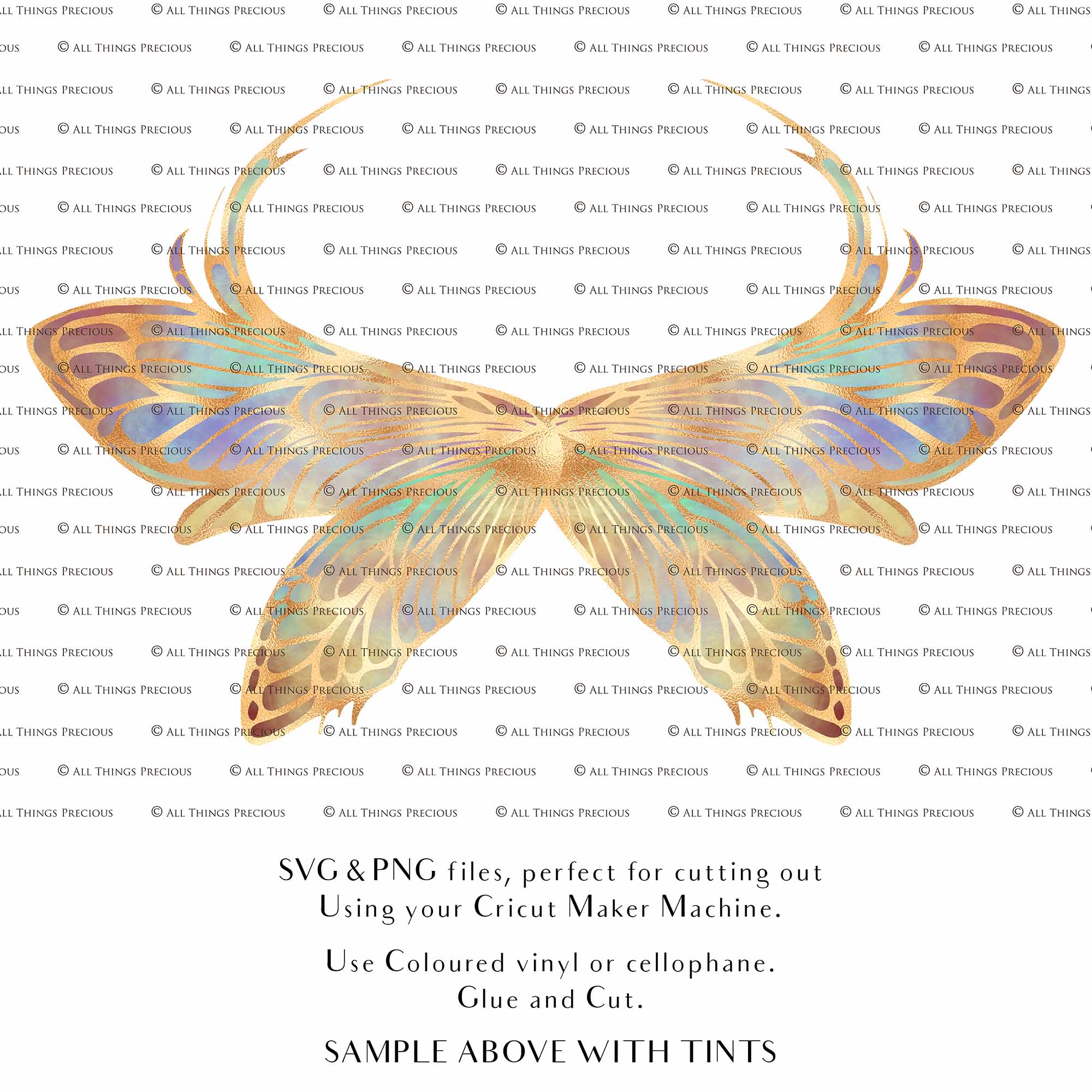SVG & PNG Fairy Wing files for Cricut or Silhouette Cameo Cutting Machine. To create wearable fairy wings, in adult or children sizes. These are Individual Wing Pieces, for you to cut and assemble. This is a DIGITAL product.